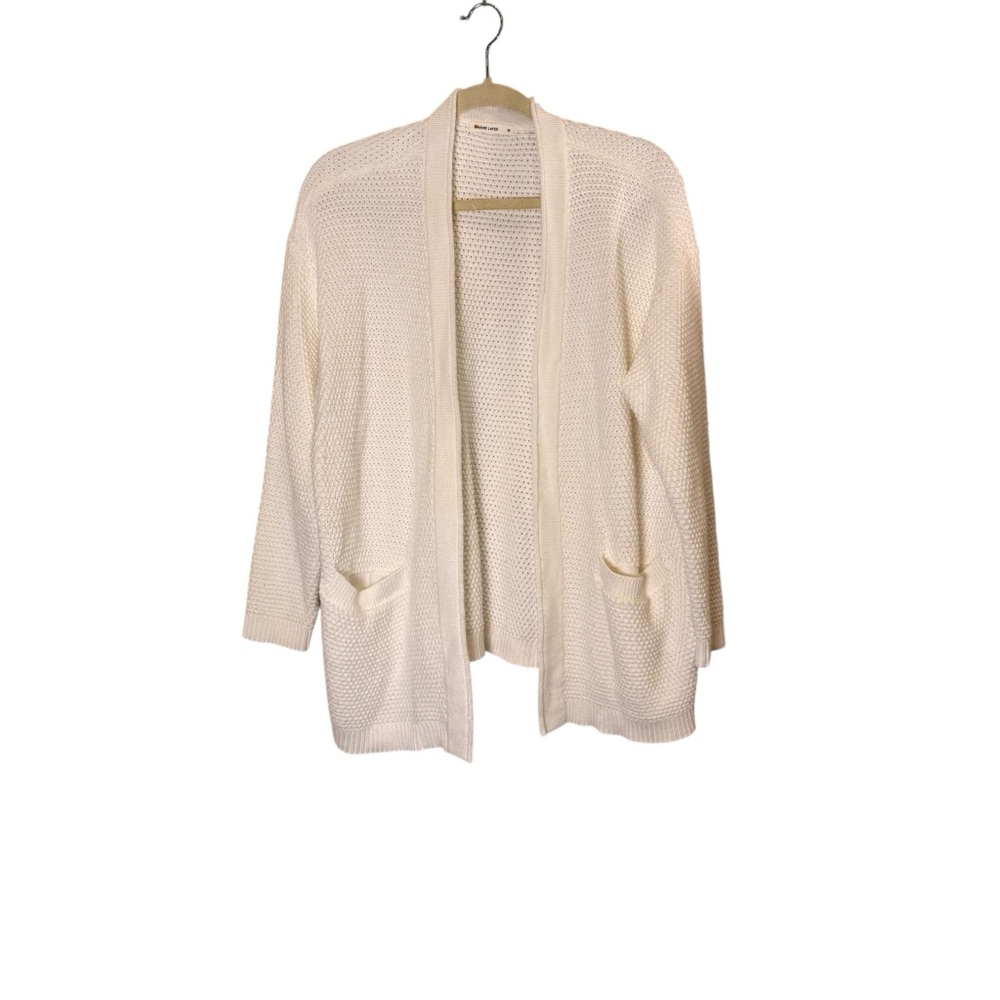 Marine Layer Women’s Cotton Cream Knit Cardigan Sz M - Picture 2 of 10